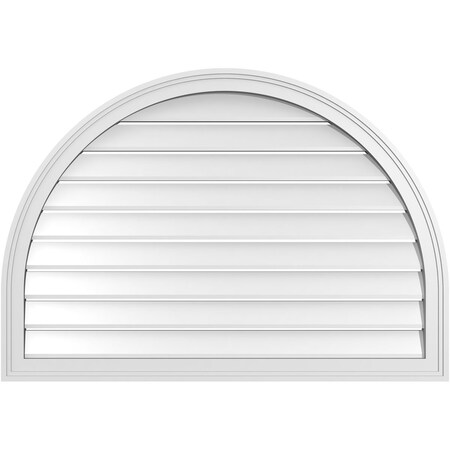 Ekena Millwork Round Top Surface Mount PVC Gable Vent: Functional, w/ 2"W x 1-1/2"P Brickmould Frame, 40"W x 28"H GVPRT40X2802SF
